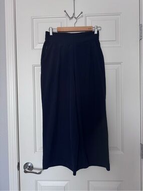 Quince Black Midi Wide-Leg Pants